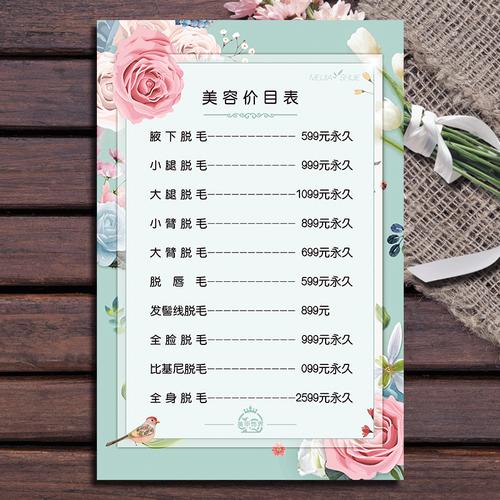 美容院項(xiàng)目價格表海報定制半永久紋繡價目表設(shè)計制作廣告宣傳寫真
